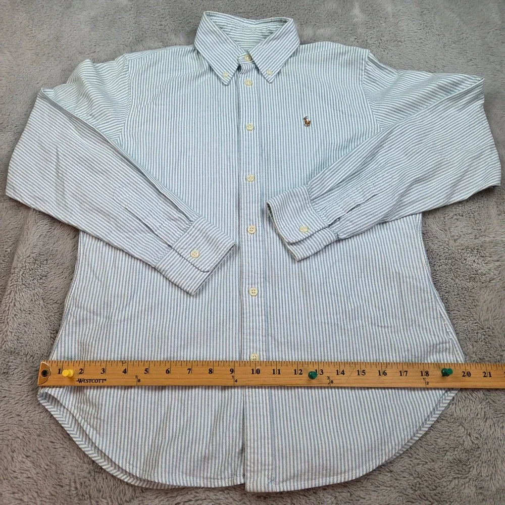 Ralph Lauren Button Down Shirt Boys S Striped Long Sleeve Oxford Flesh Pony
